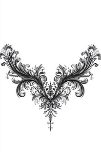 复古华丽欧式领口装饰图案