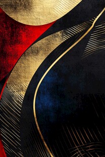 抽象金红黑线条艺术图案