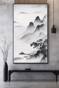 中式水墨山水挂画装饰