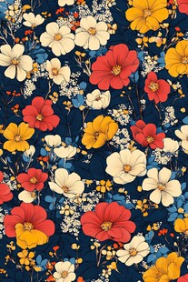复古繁花图案背景