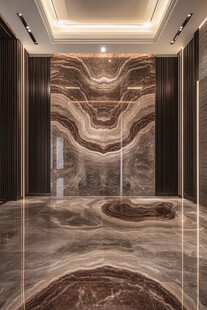 奢华大理石玄关地面墙面设计