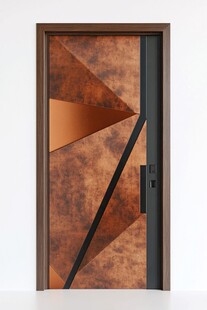 时尚几何纹理金属质感房门