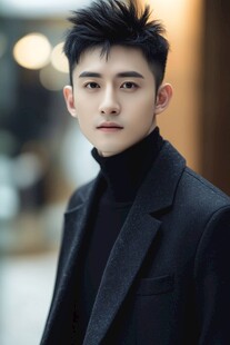 帅气型男黑色穿搭造型