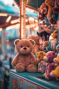 游乐园中的可爱泰迪熊