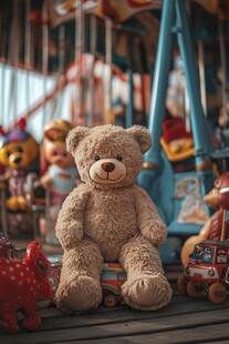 复古泰迪熊与缤纷玩具世界