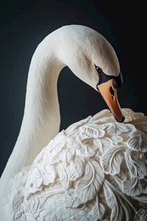 优雅天鹅雕塑展现细腻工艺