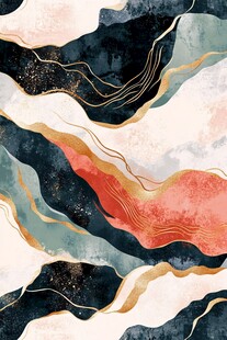 抽象水墨线条动感艺术画