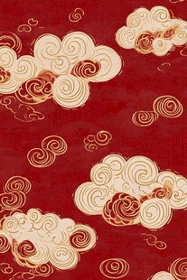 红色祥云中式传统纹样