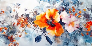 水彩花卉绘景