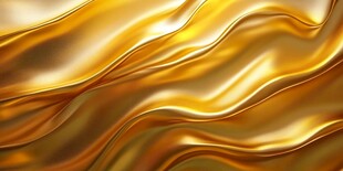 金色流体波纹质感背景图