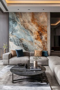 现代奢华大理石背景墙客厅