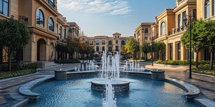 欧式庭院喷泉景观建筑