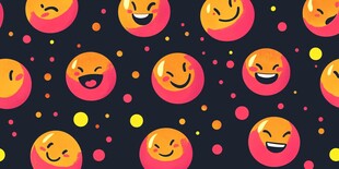 笑脸图案背景 活泼俏皮风格