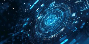 科技感蓝色旋涡数字背景