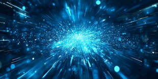 蓝色科技感光线爆发背景