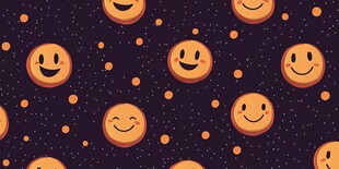 笑脸圆点图案背景图