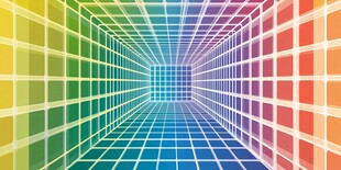 彩色方块构成的梦幻通道