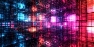 绚丽幻彩的科技网格空间