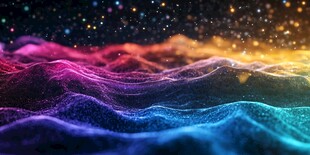 梦幻绚丽的彩色波浪背景