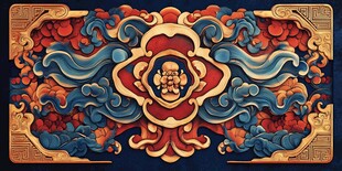中式传统浮雕风格吉祥纹饰