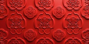 中式红色雕花图案纹理