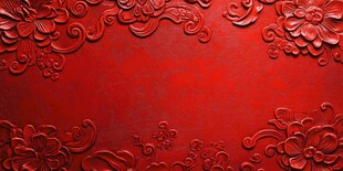 红色雕花背景图