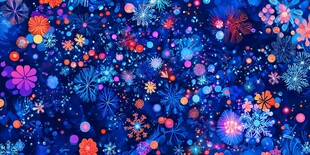 梦幻多彩雪花背景图案