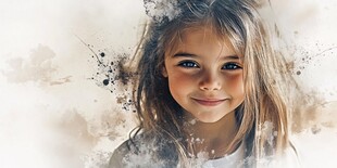 梦幻小女孩的灿烂微笑