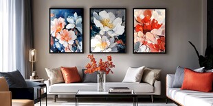 现代客厅装饰画与软装搭配