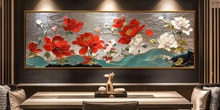 中式客厅的花卉装饰画