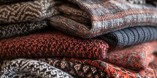 多彩针织毛衣堆叠展示