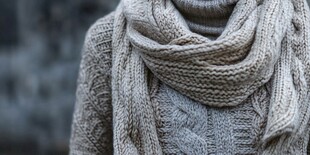 冬日温暖系针织围巾穿搭