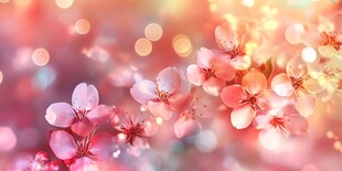 浪漫粉色樱花梦幻背景图