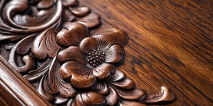 木雕花卉细节特写
