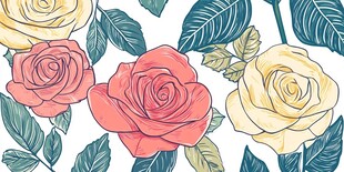 手绘玫瑰花卉图案背景