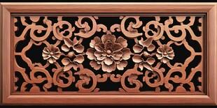 中式雕花木雕装饰画