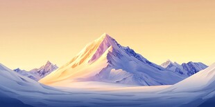 壮丽雪山日出景观