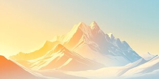 梦幻雪山日出美景