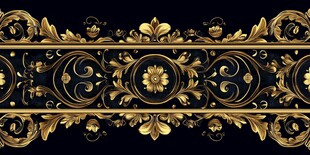 欧式黑金奢华花纹装饰条