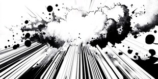 黑白漫画风爆炸特效背景