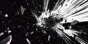 黑白爆炸特效碎片画面