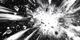 黑白爆炸特效画面