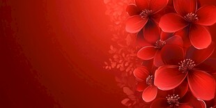 红色花卉背景图