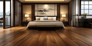 中式典雅卧室木地板空间