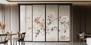 中式花鸟移门 雅致空间美学