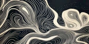 黑白线条抽象艺术图案