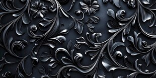 黑色立体花纹背景图案