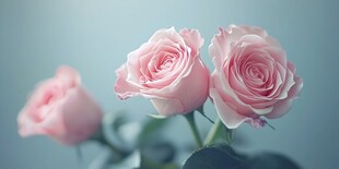 三朵柔美粉色玫瑰花
