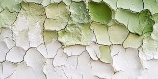 剥落的绿色墙面纹理