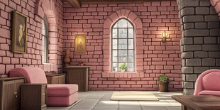 复古温馨的砖墙室内空间